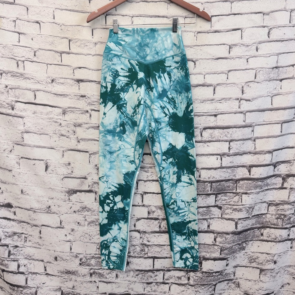 Balance Athletica Vitality Oasis Tie Dye Marbled Leggings Marine Size Medium